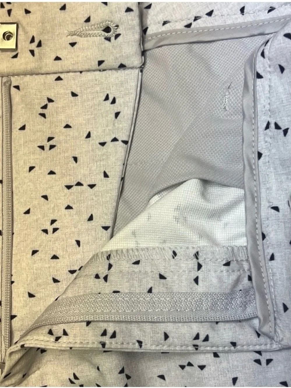 all in motion Light Gray Micro Triangle Print Flat Front Shorts